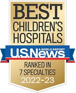 U.S. News & World Report Best Children’s Hospital badge