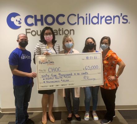 BraveOnes Foundation present a check to CHOC for $65,000