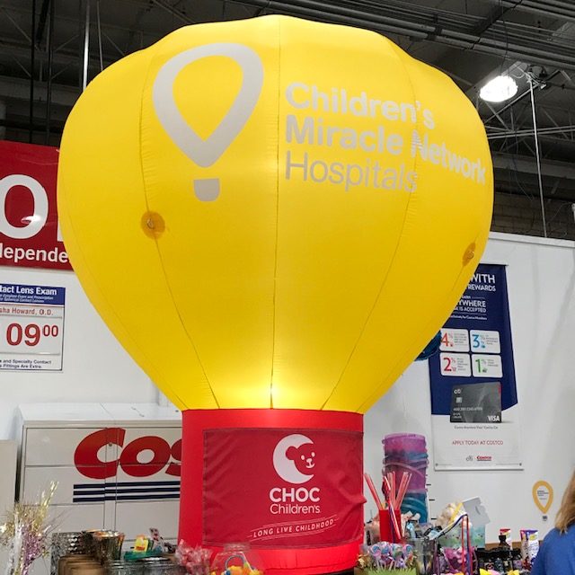 Photo of a CHOC Miracle balloon from a past Costco May campaign.