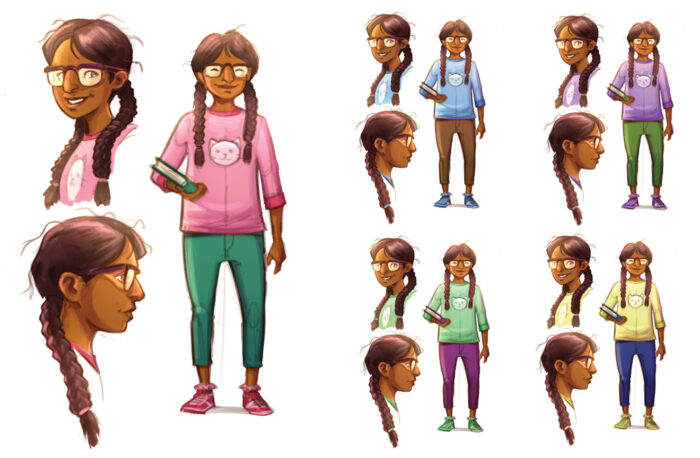 Initial concept art of an adolescent girl for the Comic Assent