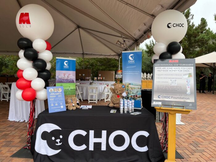 Tablescape from Main Electric Supply's annual golf tournament, where all proceeds benefit CHOC's mental health program/