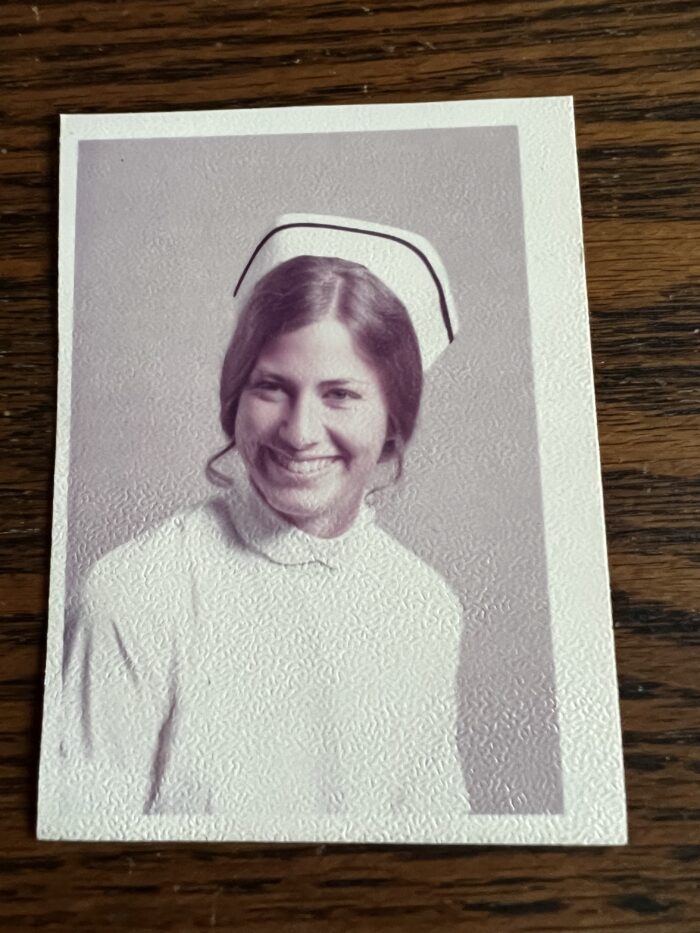 Lezlie Brown Zoller in her CHOC nurse uniform. 
