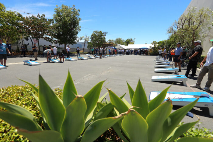Landscape photo that shows the Bergelectric Charitable Foundation's Cornhole Fundraising Tournament