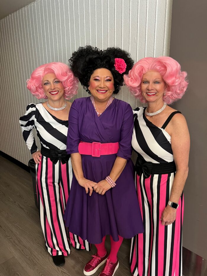 Denise with the all-volunteer CHOC Follies cast, whose dedication and creativity inspired her both on and off the stage.